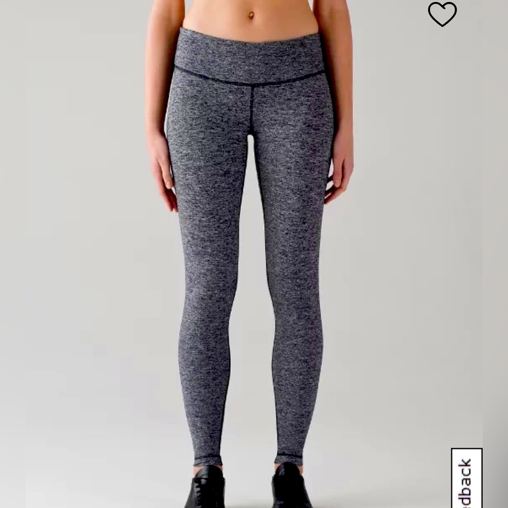 Lululemon dark grey/charcoal Wunder Under legging size 2 mid rise
